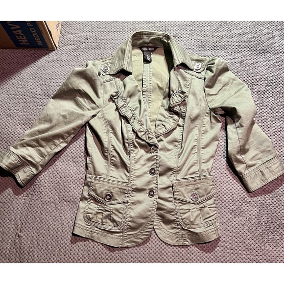 White House Black Market Jackets & Blazers - White House Black Market Blazer Size 0 Military Majorette Khaki Short Sleeved